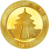 2026 Chinese 8g Panda Gold Bullion Coin obverse 1