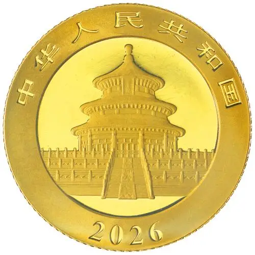 2026 Chinese 3g Panda Gold Bullion Coin obverse 1