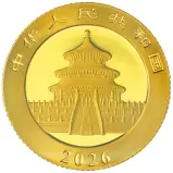 2026 Chinese 3g Panda Gold Bullion Coin obverse 1