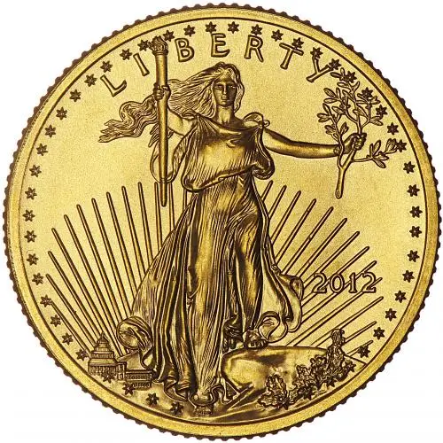 2012 Gold Bullion 0.25 Ounce Eagle Coin US  Mint reverse