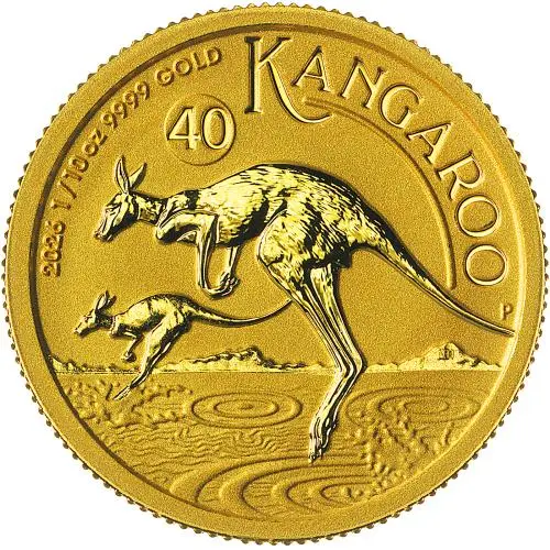 2026 Australian Kangaroo 0.1 oz Gold Nugget Bullion Coin reverse