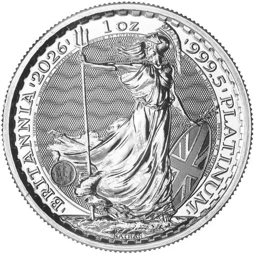 2026 Platinum Britannia 1 oz Bullion Coin reverse chards coin