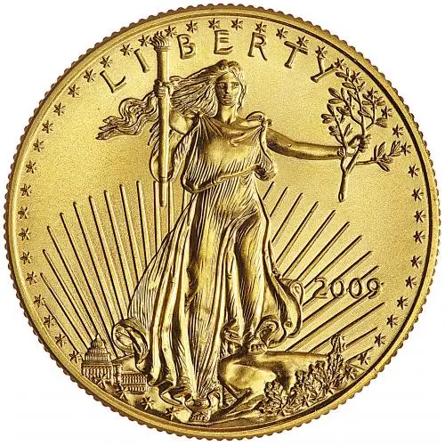 2009 Gold Bullion 0.5 Ounce Eagle  Coin Single United States of America US Mint Lady Liberty