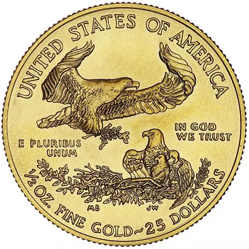 2009 Gold Bullion 0.5 Ounce Eagle  Coin Single United States of America US Mint Nesting eagles