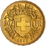 1949 Swiss 20 Franc Gold Coin - Pre-Owned