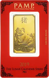 2019 PAMP Suisse Lunar 'Year of the Pig ' 1 oz Gold Bar (Pre-Owned)