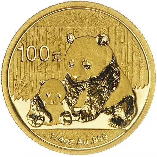 2012 Gold Bullion 0.25 Ounce Panda  Coin Single China People's Bank of China reverse