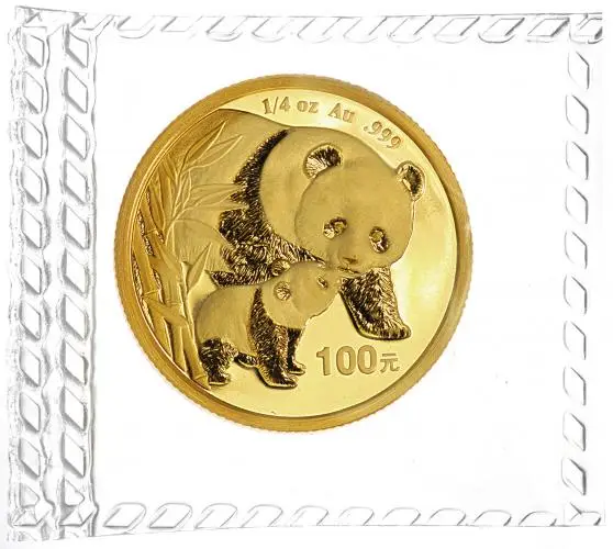2004 Gold Bullion 0.25 Ounce Panda  Coin Single China People's Bank of China reverse