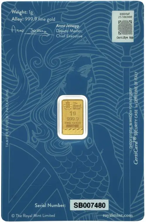 1g Gold Britannia Bar Pre-Owned (Secure) obverse