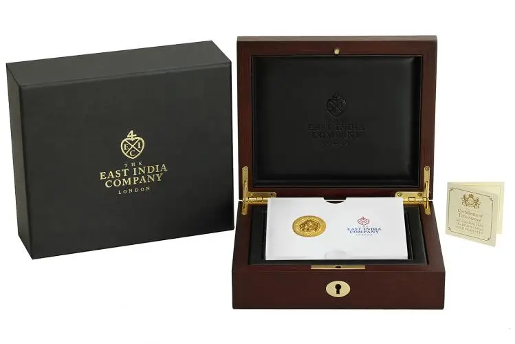 2019 East India Company Gold Proof 1 oz 'Japanese Trade Dollar' Coin box