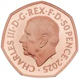 2025 Gold Proof Monopoly 50p Coin obverse