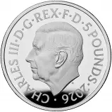 2026 Silver Proof 'Portraits of Queen Elizabeth II' £5 Coin - Fourth Effigy obverse trm