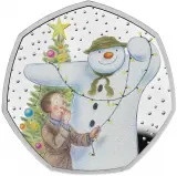 2025 The Snowman Silver Proof 50p Coin (Coloured) reverse trm
