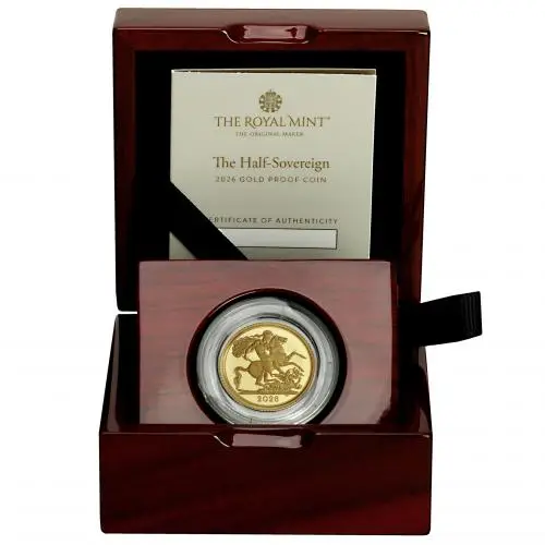 2026 Gold Proof Half Sovereign Coin reverse display 1