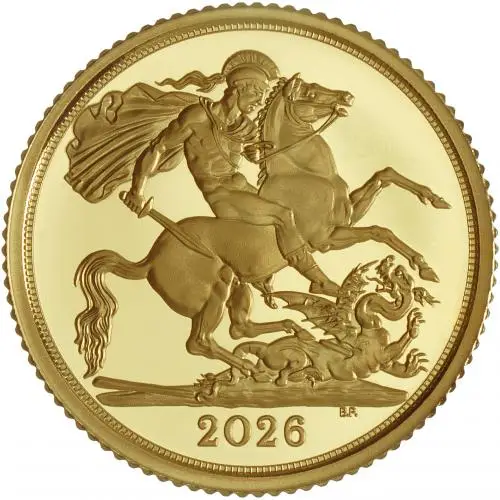 2026 Gold Proof Half Sovereign Coin reverse