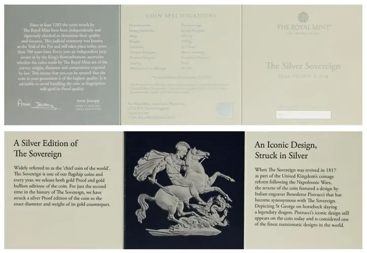 2026 Silver Proof Sovereign Coin certificate