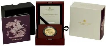 2026 Gold BU Quintuple Sovereign Coin display