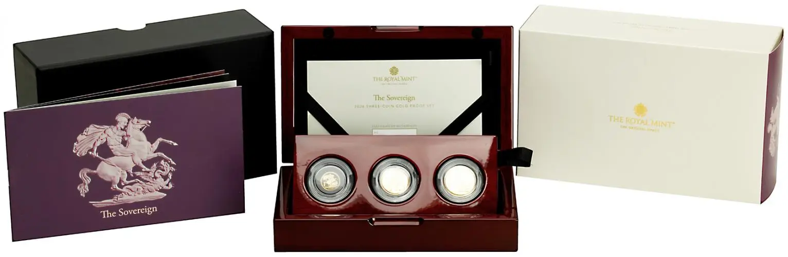 2026 Gold Proof Sovereign 3 Coin Set reverse diaplay