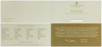 2026 Gold Proof Sovereign 3 Coin Set certificate