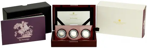 2026 Gold Proof Sovereign 3 Coin Set reverse diaplay
