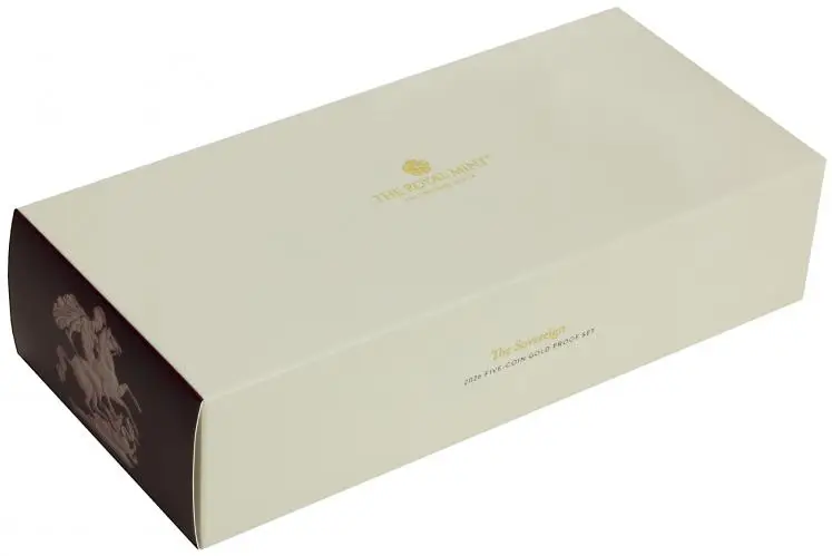 2026 Gold Proof Sovereign 5-Coin Set box