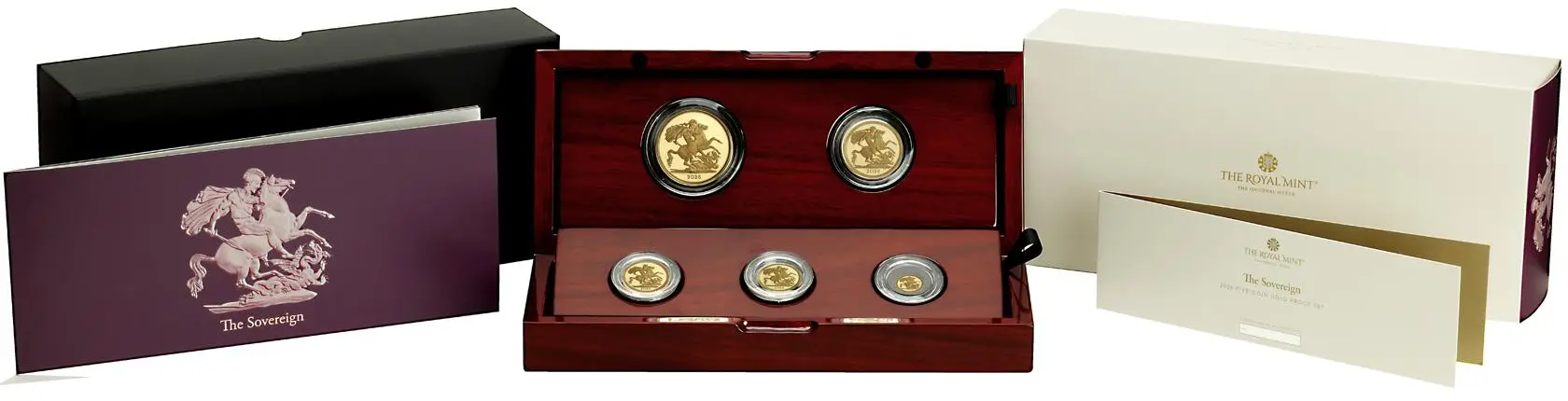 2026 Gold Proof Sovereign 5-Coin Set display