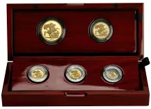2026 Gold Proof Sovereign 5-Coin Set reverse display