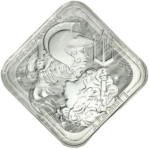 Britannia and Liberty 10 oz Silver Bullion Bar reverse
