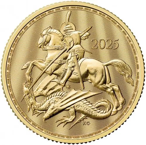 2025 St George and the Dragon 0.25 oz Gold Bullion Coin reverse trm image