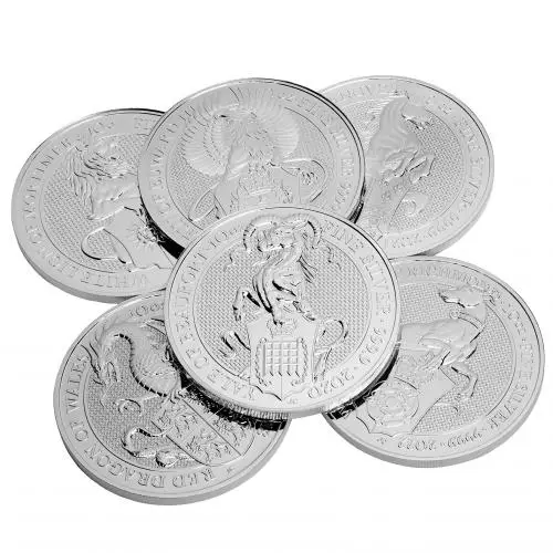 Our Choice Queen's Beasts 10 oz Silver Coins Pre-Owned dates may vary