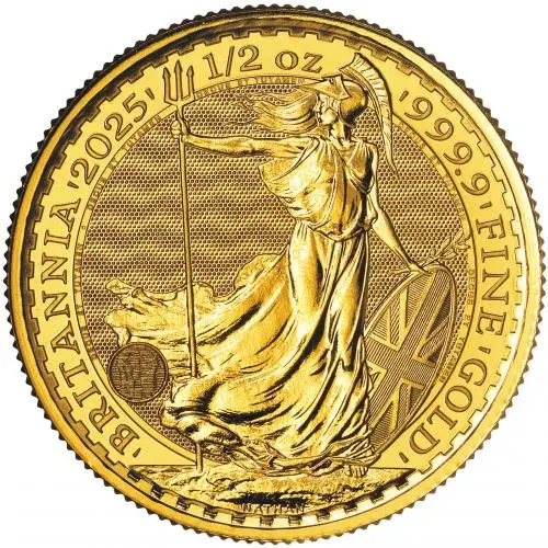 2025 Gold Britannia 0.5 oz Bullion Coin - Pre-Owned reverse image