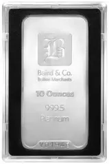 Baird & Co Platinum Bullion 10 Ounce Bar Pre-Owned 