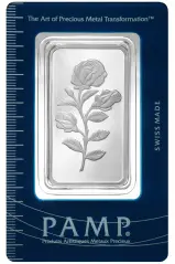 PAMP Suisse Rosa 1 oz Silver Bullion Bar - Pre-owned