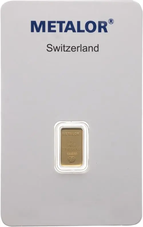 Metalor 1g Minted Gold Bullion Bar  reverse