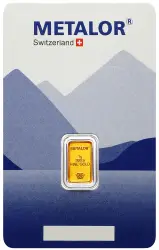 Metalor 1g Minted Gold Bullion Bar 