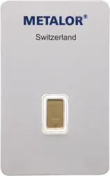 Metalor 1g Minted Gold Bullion Bar 