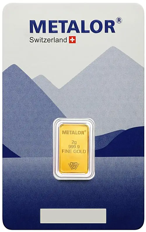 Metalor 2g Minted Gold Bullion Bar  reverse 1