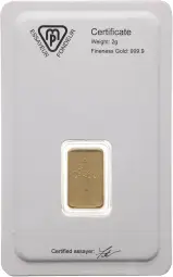 Metalor 2g Minted Gold Bullion Bar  obverse