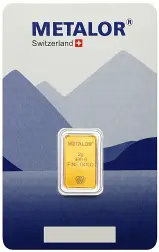 Metalor 2g Minted Gold Bullion Bar 