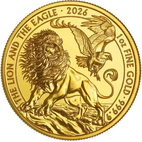2026 The Lion and Eagle 1oz Gold Bullion Coin reverse