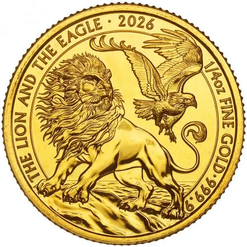 2026 The Lion and Eagle 0.25 oz Gold Bullion Coin reverse