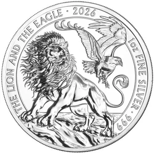 2026 The Lion and Eagle 1oz Silver Bullion Coin reverse