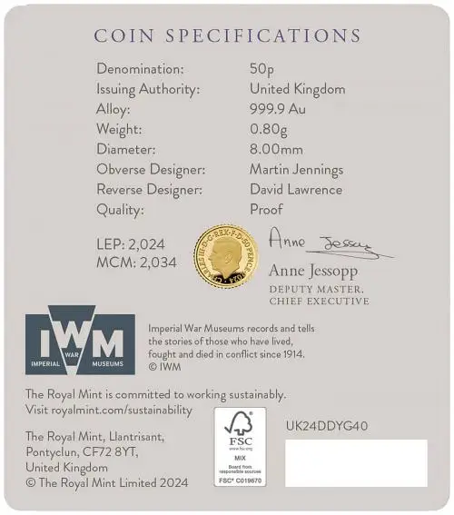 D-Day 2024 '80th Anniversary' 1/40 oz Gold Proof Coin obverse