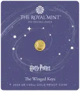 Harry Potter - Winged Keys 2024 UK 1/40 oz Gold Proof Coin