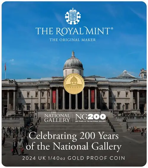 National Gallery 2024 1/40 oz Gold Proof Coin reverse