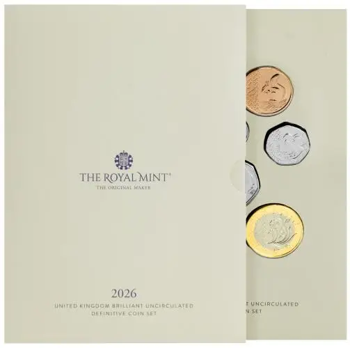 2026 UK Brilliant Uncirculated Definitive Annual 8-Coin Set display
