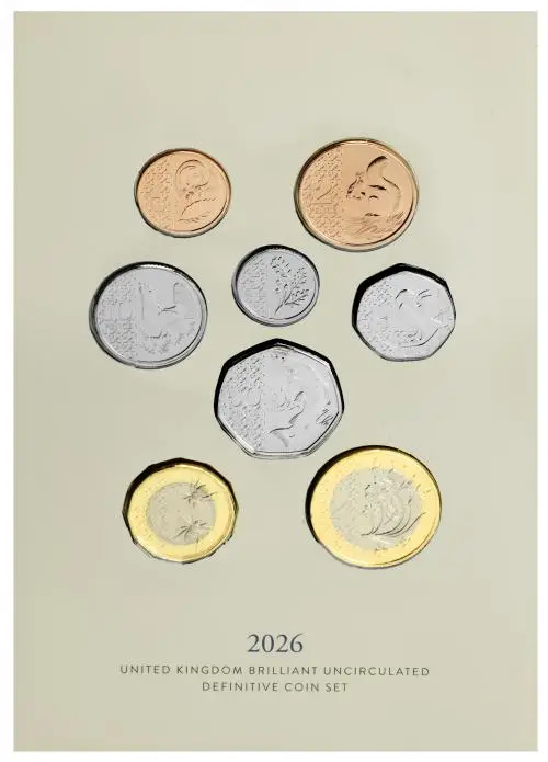 2026 UK Brilliant Uncirculated Definitive Annual 8-Coin Set reverse 1