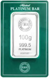 Royal Mint 100g Minted Platinum Bar - Pre-Owned