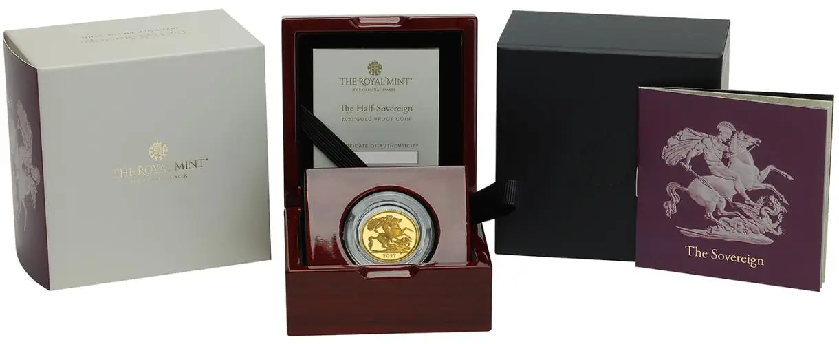 2027 Half Sovereign Gold Proof Coin display 1