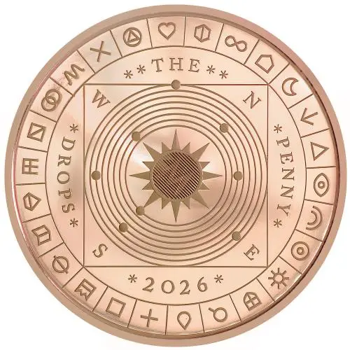 2026 'The Penny Drops' Great British Treasure Hunt £5 Gold Proof Coin reverse